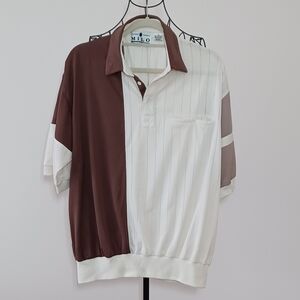 Vintage MlLO Colorblock Banded Bottom Polo Shirt/ 90s Retro Aesthetic Size L